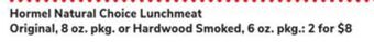 ACME Hormel natural choice lunchmeat offer