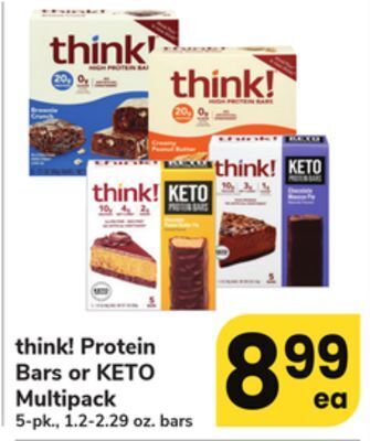 ACME Think! protein bars or keto multipack offer