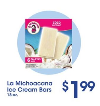 Price Rite La michoacana ice cream bars offer