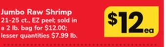 ACME Jumbo raw shrimp offer
