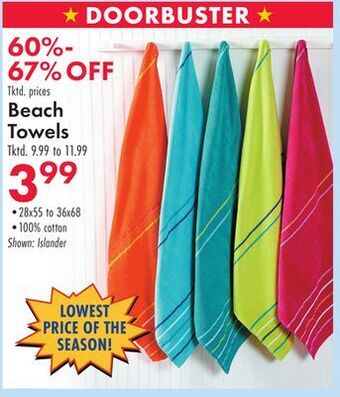 Boscov's Beach towels offer