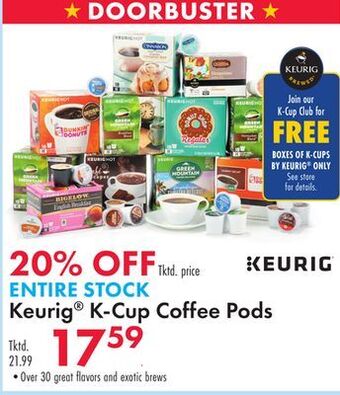 Boscov's Keurig® k-cup coffee pods offer