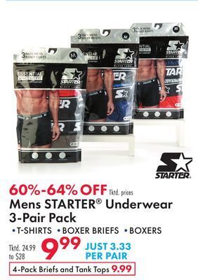 Boscov's Mens starter® underwear 3-pair pack offer