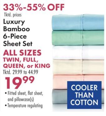 Boscov's Luxury bamboo 6-piece sheet set offer