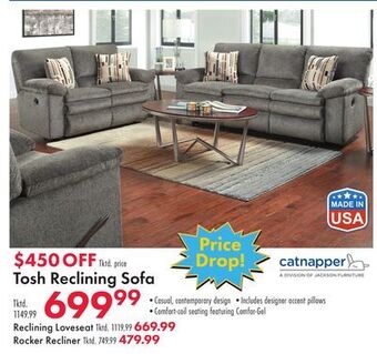Boscov's Tosh reclining sofa offer
