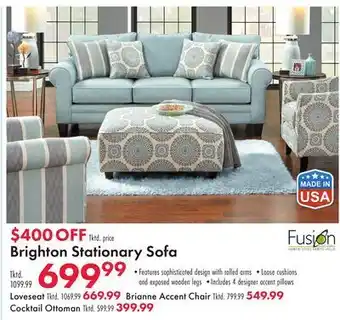 Boscov's Brighton stationary sofa chair offer