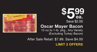 Fairway Store Market Oscar mayer bacon offer