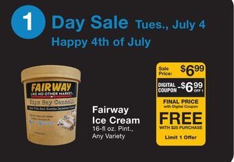 Fairway Store Market Fairway ice cream offer