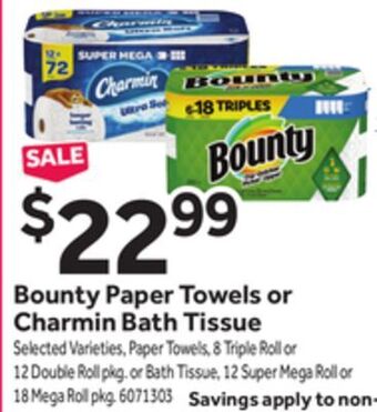 Stop&Shop Bounty paper towels or charmin bath tissue offer