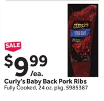 Stop&Shop Curly's baby back pork ribs offer
