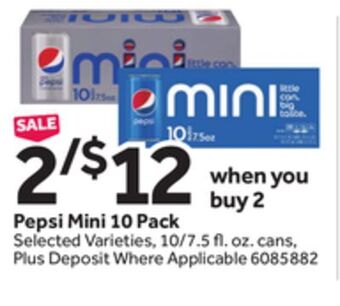 Stop&Shop Pepsi mini 10 pack offer