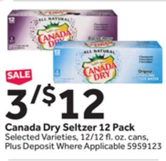 Stop&Shop Canada dry seltzer 12 pack offer