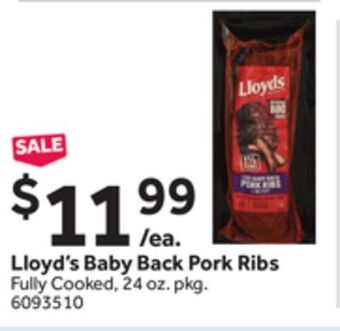 Stop&Shop Lloyd's baby back pork ribs offer
