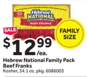 Stop&Shop Hebrew national family pack beef franks offer