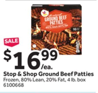 Stop&Shop Stop & shop ground beef patties offer