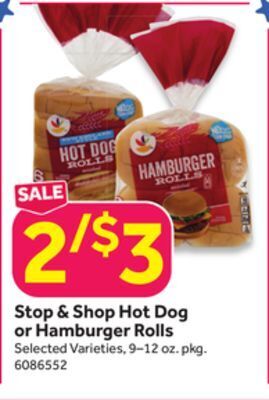 Stop&Shop Stop & shop hot dog or hamburger rolls offer