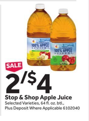 Stop&Shop Stop & shop apple juice offer