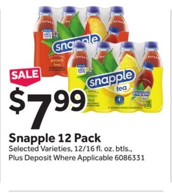 Stop&Shop Snapple 12 pack offer