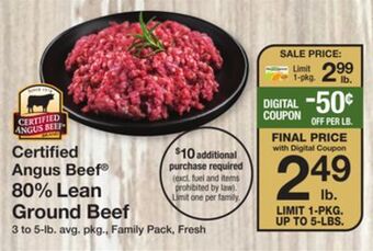 The Fresh Grocer 80% lean ground beef offer