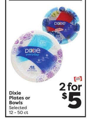 Weis Markets Dixie plates or bowls offer