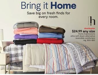 JC Penney Home expressions ultra-soft down-alternative reversible comforters offer