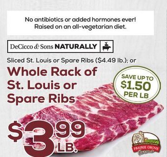 DeCicco & Sons Whole rack of st. louis or spare ribs offer