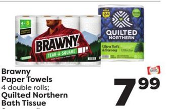 Weis Markets Brawny paper towels 4 double rolls quilted northern bath tissue 6 mega rolls offer