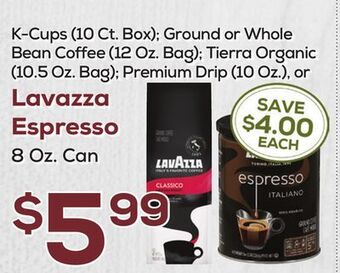 DeCicco & Sons Lavazza espresso 8 oz. can offer