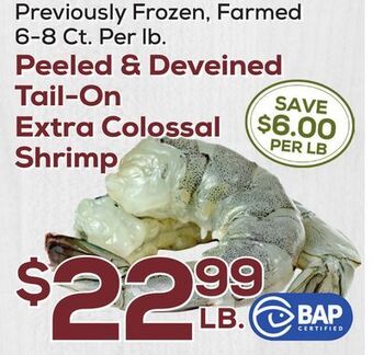 DeCicco & Sons Peeled & deveined tail-on extra colossal shrimp offer