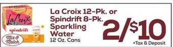 DeCicco & Sons La croix 12-pk. or spindrift 8-pk. sparkling water 12 oz. cans offer
