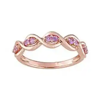 Kohl's Stella grace 14k rose gold pink sapphire wavy ring offer