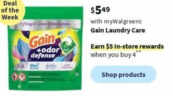 Walgreens Gain Laundry Care offer