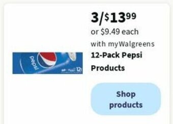 Walgreens 12-Pack Pepsi Products offer