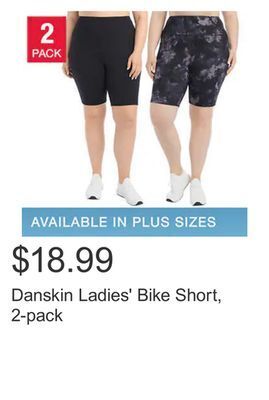 Costco Danskin ladies' bike short, 2-pack offer