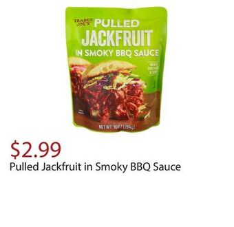 Trader Joe's Pulled jackfruit in smoky bbq sauce offer