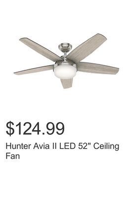 Costco Hunter avia ii led 52 ceiling fan offer