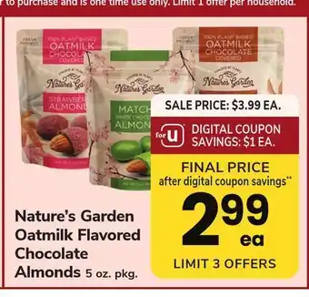 ACME Nature's garden oatmilk flavored chocolate almonds offer