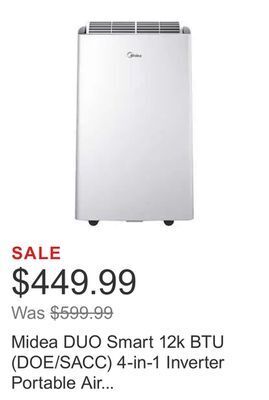 Costco Midea duo smart 12k btu (doe/sacc) 4-in-1 inverter portable air conditioner offer