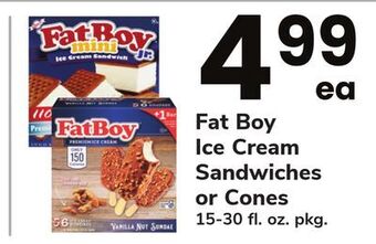 ACME Fat boy ice cream sandwiches or cones offer