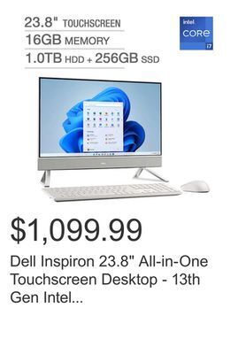 Costco Dell inspiron 23.8 all-in-one touchscreen desktop - 13th gen intel core i7-1355u - 1080p - windows 11 offer