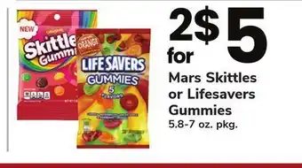 ACME Mars skittles or lifesavers gummies offer