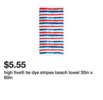 Five Below High five® tie dye stripes beach towel 30in x 60in offer