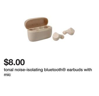 Five Below Tonal noise-isolating bluetooth® earbuds with mic offer