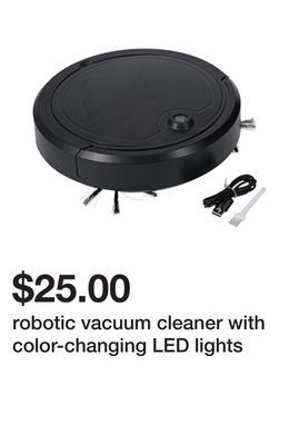 Five Below Robotic vacuum cleaner with color-changing led lights offer