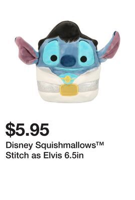 Five Below Disney squishmallows™ stitch as elvis 6.5in offer