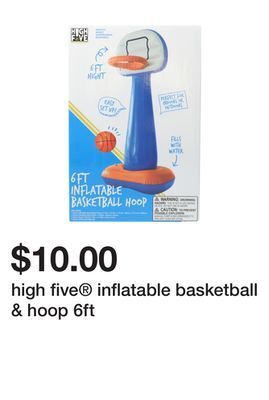Five Below High five® inflatable basketball & hoop 6ft offer
