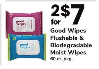 ACME Good wipes flushable & biodegradable moist wipes offer
