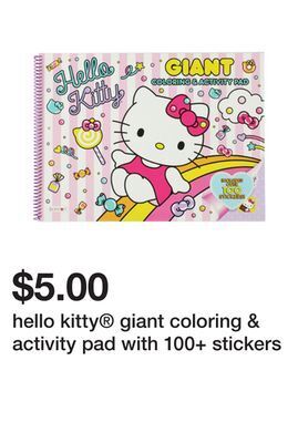 Five Below Hello kitty® giant coloring & activity pad with 100+ stickers offer