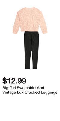 TJ Maxx Big girl sweatshirt and vintage lux cracked leggings offer