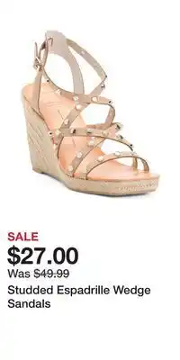 TJ Maxx Studded espadrille wedge sandals offer